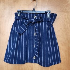 Charlotte Russe Navy Striped Mini Skirt